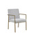 Light Gray And Brass Upholstered Fabric Dining Arm Chair - 608219152437