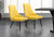 Set of Two Tufted Yellow And Black Upholstered Velvet Windsor Back Dining Side Chairs