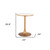 24" Beige and Gold Wood and Steel Pedestal Base Round Top Dining Table