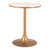24" Beige and Gold Wood and Steel Pedestal Base Round Top Dining Table