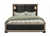 Black Faux Crystal Bling Wood And Upholstery Lighted King Bed Frame