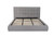 Gray Tufted Linen Blend Upholstered King Bed Frame MDF