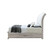 Natural and Light Gray Distressed Wood And Upholstery Queen Bed Frame With Drawers