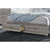 Natural and Light Gray Distressed Wood And Upholstery Queen Bed Frame With Drawers