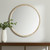 30" Natural Solid Wood Beaded Round Framed Accent Mirror