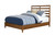 Brown Slat Back Solid Wood Full Bed Frame