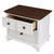 28" White And Walnut Brown Wood Two Drawer Nightstand - 880016722567