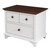 28" White And Walnut Brown Wood Two Drawer Nightstand - 880016722567
