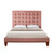 Blush Solid Wood Queen Tufted Upholstered Velvet Bed