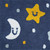 32" White Blue And Yellow Cotton Clouds and Stars Youthful Bath Rug
