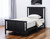 Black And Walnut Reversible Solid Wood Twin Bed Frame