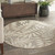 5’ Round Natural Leaves Indoor Outdoor Area Rug - 4512822811956