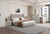 Gray Tufted Linen Blend Upholstered King Bed Frame