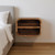 14" Brown Solid Wood One Drawer Floating Nightstand