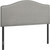Gray Linen Blend Upholstered Arched Full Headboard With Nail Head Trim