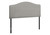 Gray Linen Blend Upholstered Arched Full Headboard With Nail Head Trim
