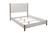 Natural and White Solid Wood And Upholstery King Bed Frame
