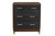 37" Brown And Black Solid Wood Three Drawer Dresser