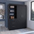 79" Black Wood Two Door Three Drawer Combo Dresser