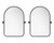 Set of Two Black Iron Arch Tilting Framed Bathroom Vanity Mirrors