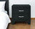 22" Black Solid and Manufactured Wood Two Drawer Nightstand