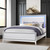 Silver and White Faux Crystal Bling Wood Lighted Full Bed Frame