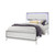 Silver and White Faux Crystal Bling Wood Lighted Full Bed Frame
