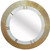 36" Gold and White Round Aluminum Ribbed Edge Framed Accent Mirror
