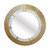 36" Gold and White Round Aluminum Ribbed Edge Framed Accent Mirror