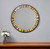 32" Brown and Black Faux Stone Round Framed Accent Mirror