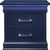 24" Blue Wood Lighted Two Drawer Nightstand