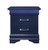 24" Blue Wood Lighted Two Drawer Nightstand