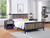 Blue and Walnut Reversible Inlaid Panels Solid Wood Full Bed Frame