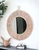 37" Natural Round Framed Accent Mirror