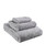Set of Three Light Gray Cotton Quick Dry Terry Cloth Towels