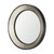 22" Champagne And Dark Brown Metal And Solid Wood Round Framed Accent Mirror