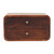 18" Brown Solid Wood Two Drawer Floating Nightstand
