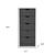 18" Gray Five Drawer Standard Chest