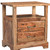 27" Brown Solid Wood Two Drawer Nightstand