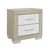 23" Natural And White Wood Square Two Drawer Nightstand