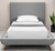 Gray Solid Wood Twin Upholstered Linen Bed
