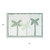 32" Green And White Cotton Palm Trees Bath Rug