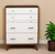 38" Brown and White Solid Wood Four Drawer Chest