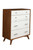 38" Brown and White Solid Wood Four Drawer Chest