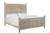 Gray Carved Floral Solid Wood King Bed Frame