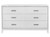 63" White And Silver Faux Crystal Bling Wood Six Drawer Double Dresser