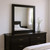 35" Black Wood Square Mounted Framed Dresser Mirror