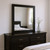 35" Black Wood Square Mounted Framed Dresser Mirror