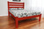 Red Solid Wood Full Bed Frame Home Accent