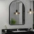 39" Black Arch Metal Framed Bathroom Vanity Mirror Glass